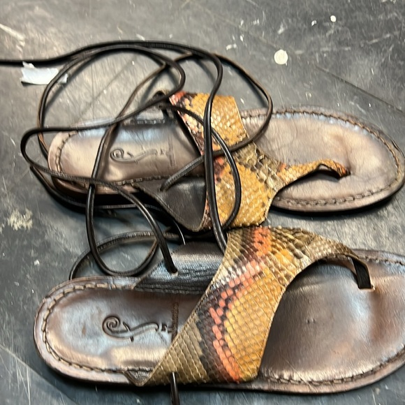 Fortuna Valentino Snakeskin Sandals 39.5 - Picture 15 of 15